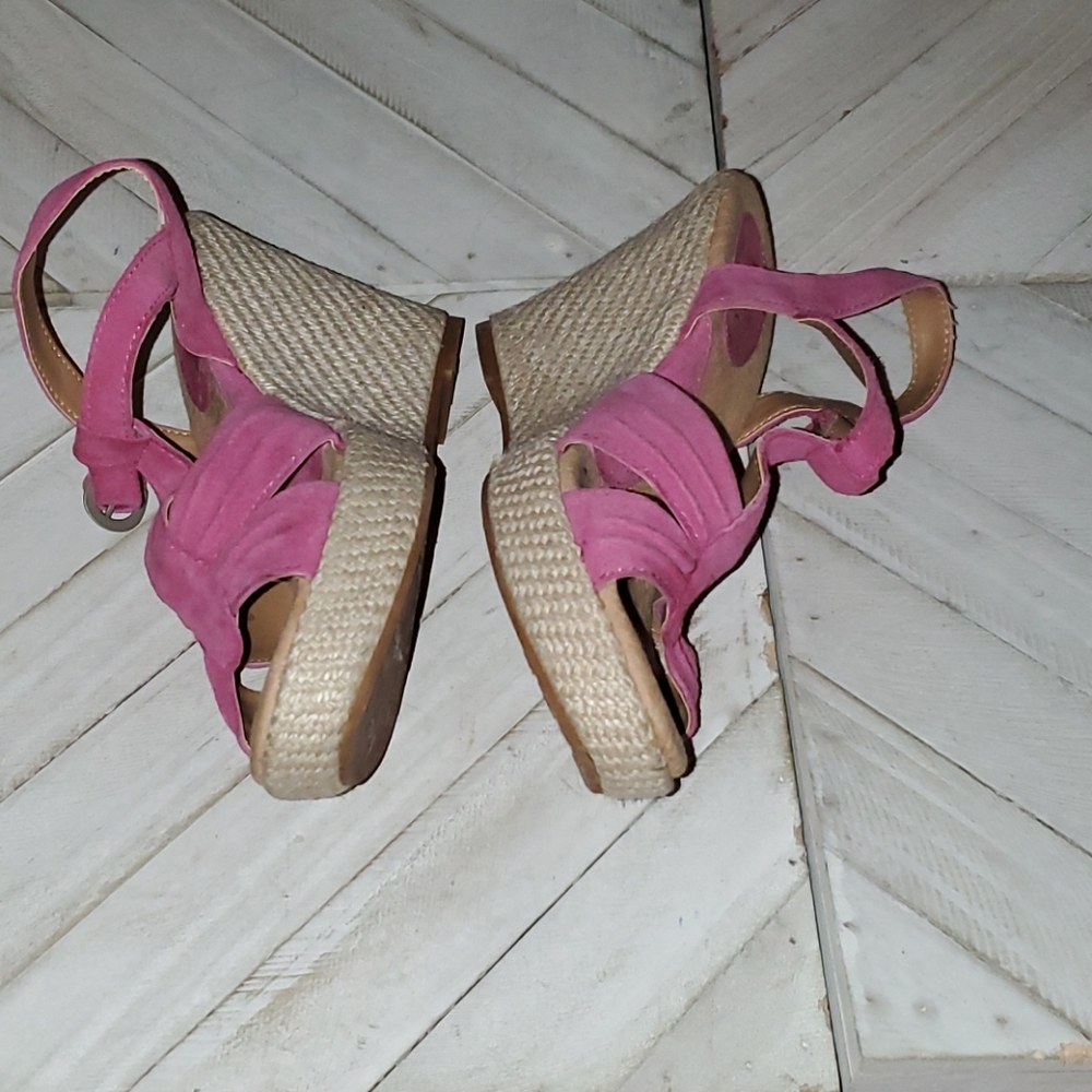 B.o.c S. 8 Pink Leather 💗 Upper  Espadrille Wedge